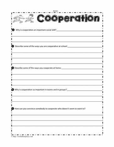 Cooperation Worksheet