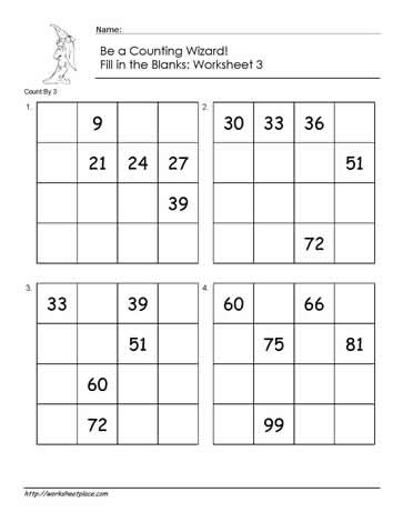 Count by 3 - Worksheet 2