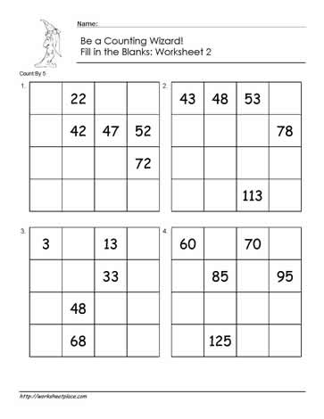 Count by 5 - Worksheet 2