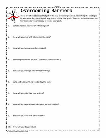 Overcoming Barriers Worksheets