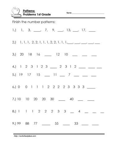 First Grade Math Number Patterns 