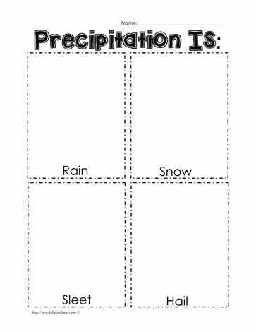 Precipitation Words Worksheets