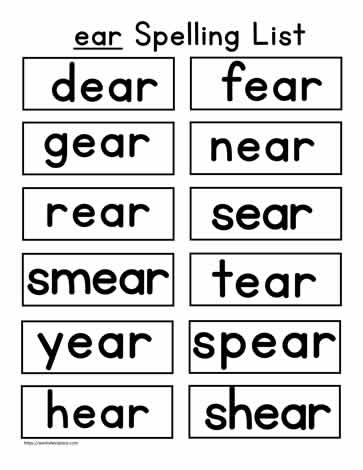 ear Word List