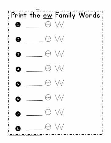 ew Word Family List