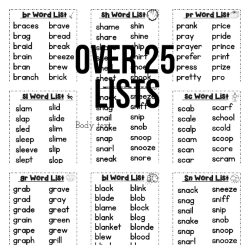Word Lists For Blends Sounds Worksheets