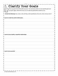 How do you find a PDF form of a goal setting worksheet?