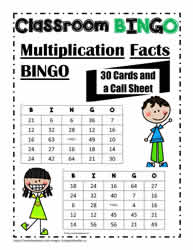 Multiplication Fact Bingo