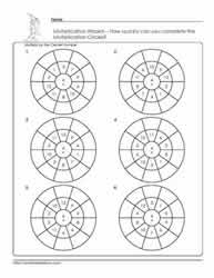 Multiplication-Wheels Worksheets