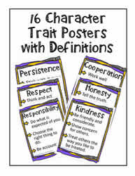 16 Character Trait Posters