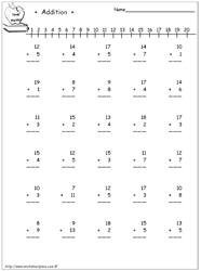 Addition-Facts-To-20 Worksheets