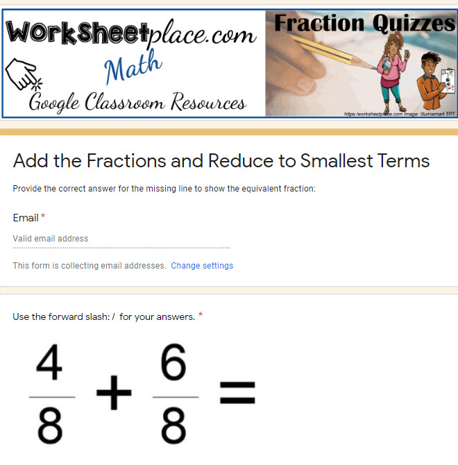 Add Fractions and Reduce
