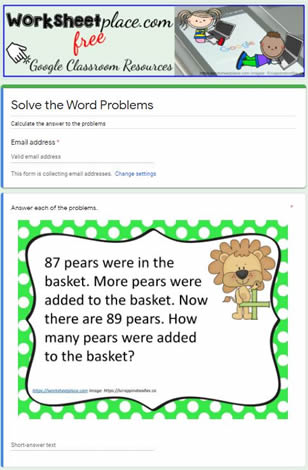 Addition Word Problems to 100-2