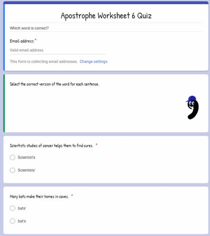 Apostrophe Activity In Google Apps or PDF