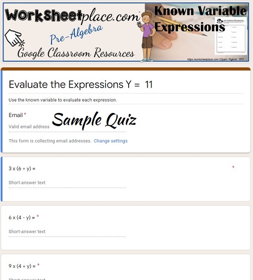 Evaluate Expressions Practice 10