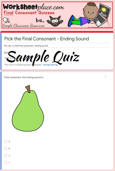 Final Consonant Quiz