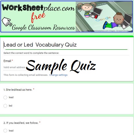 Lead or Led Worksheets