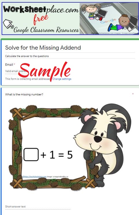 Missing Addends Facts to 10-1