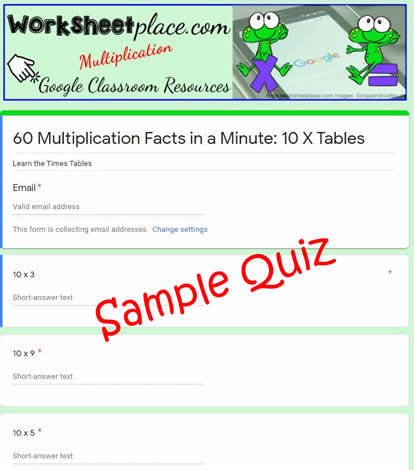 Multiplication Facts 1-9