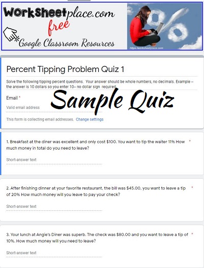 Percentage Tipping Problems 12