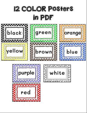 Posters Colour Words PDF