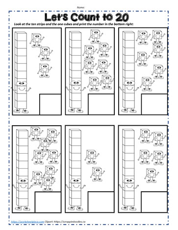 Count to 20 Worksheets
