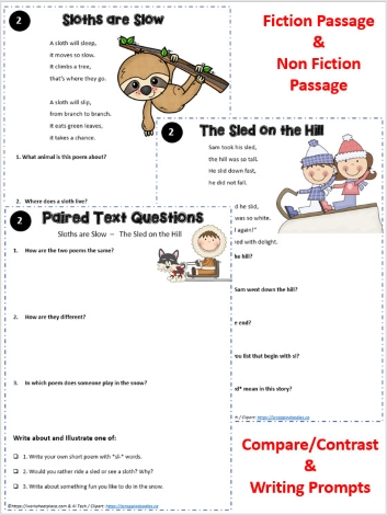2nd Grade Paired Text Worksheets