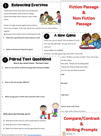 2nd Grade Paired Text Worksheets