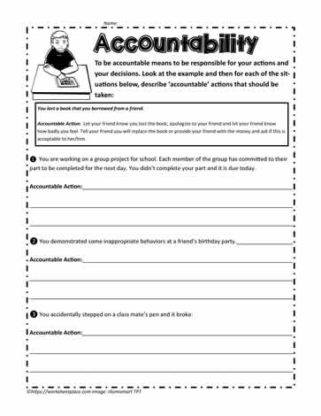 Worksheets for Accountability