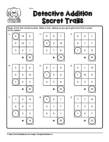 adding puzzles to 50 worksheets