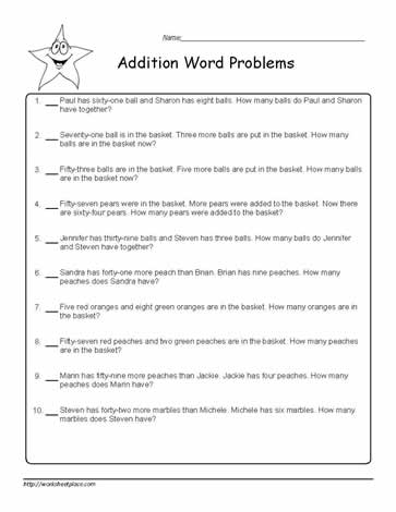 Addition Word Problems to 100-7