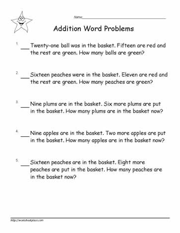 Addition Word Problems to 20-2