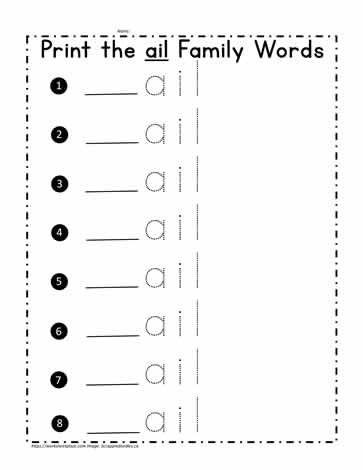 Print ail Words or use with Task Cards