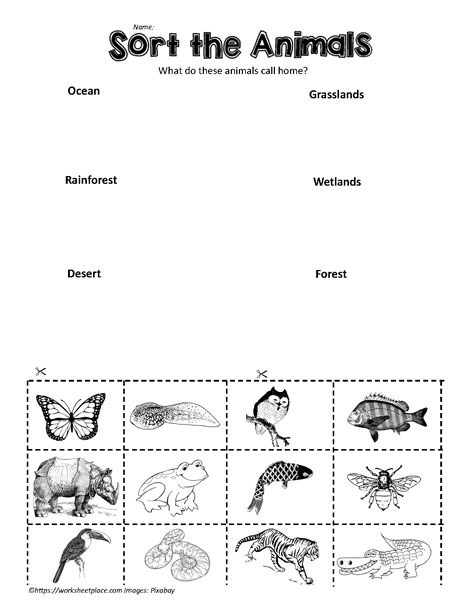 animal habitats worksheet k5 learning