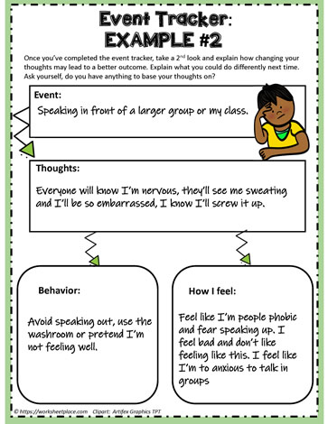 Tracker Event Example Worksheets