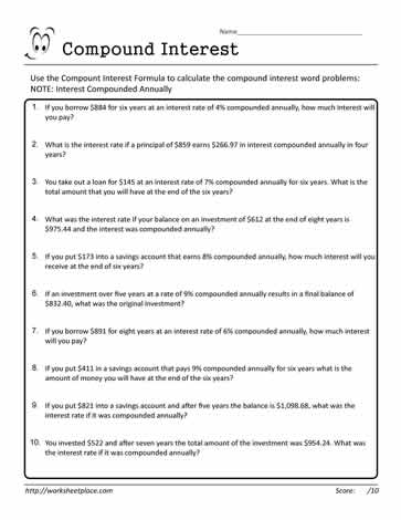 Compound Interest Worksheet 05