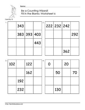 Count by 10 - Worksheet 6