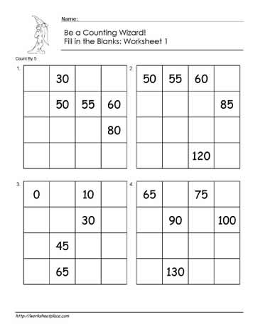 Count by 5 - Worksheet 1