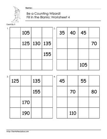 Count by 5 - Worksheet 4
