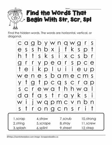 Wordsearch for Digraphs