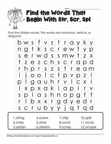 Wordsearch for Digraphs