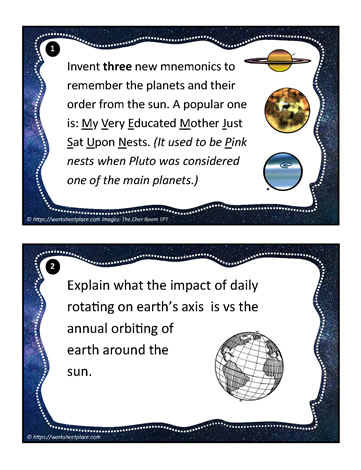 Earth and Space Task Cards 1-2