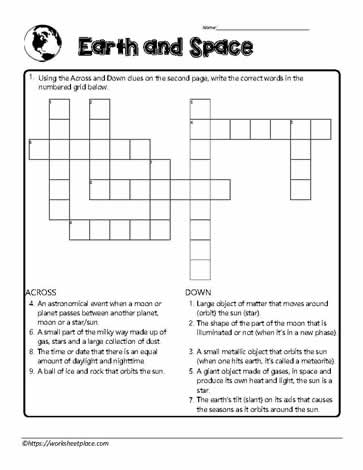 Earth and Space Crossword 3