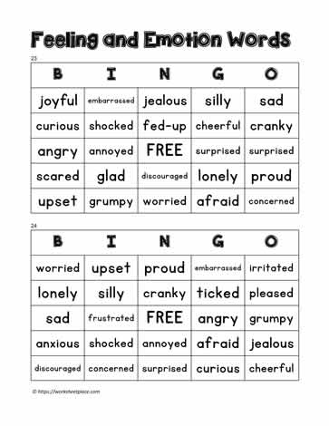 Feelings Bingo 23-24