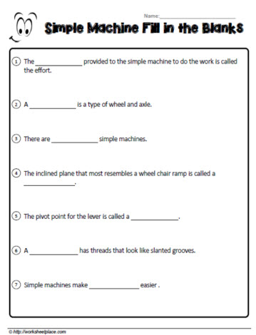Simple Machines - Fill in the Blanks
