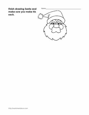 Finish Drawing Santa and his Sack