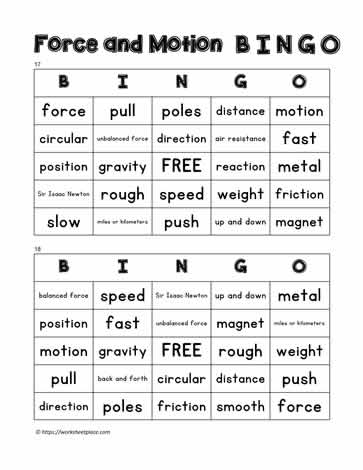Bingo Cards17-18