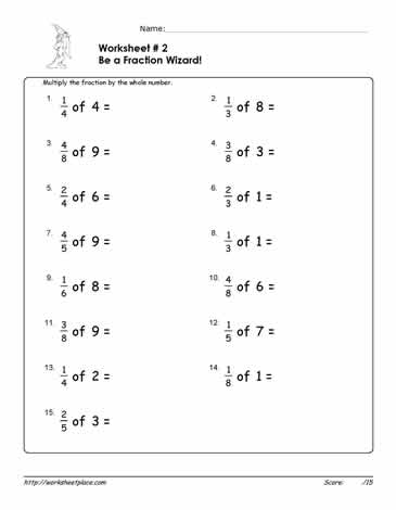 Multiply Fractions by Whole Numbers-2 Worksheets