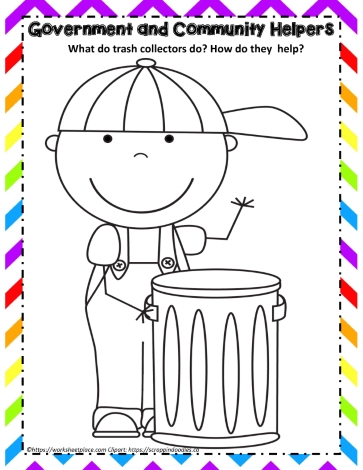 Community Helper Trash Collector Worksheets