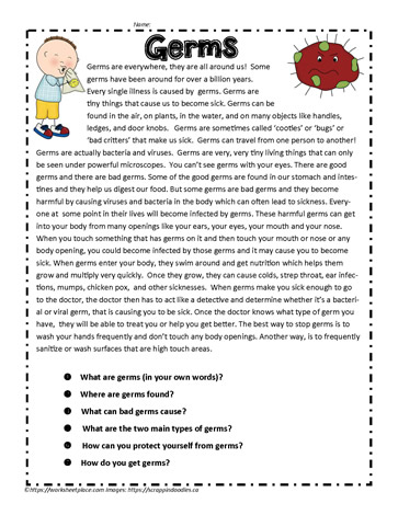 Comprehension Passage About Germs 