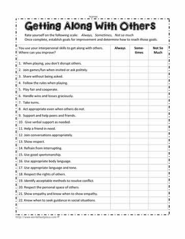Checklist for Getting Along With Others